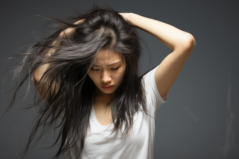 美女脱发困扰,高清,摄影图,摄影图片,图片大全,摄影图免费下载